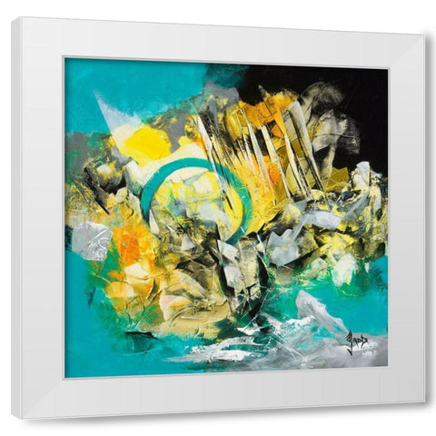 Chemin de la quietude White Modern Wood Framed Art Print by Jadis