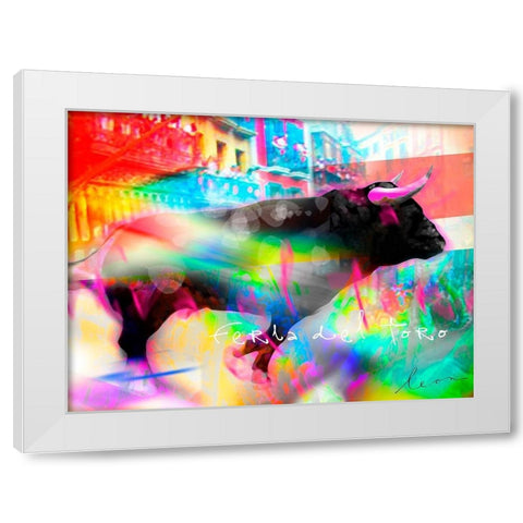 Feria del Toro White Modern Wood Framed Art Print by Bosboom, Leon