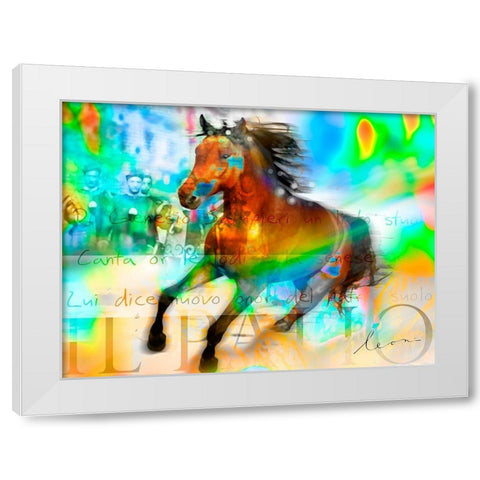 Il Palio White Modern Wood Framed Art Print by Bosboom, Leon