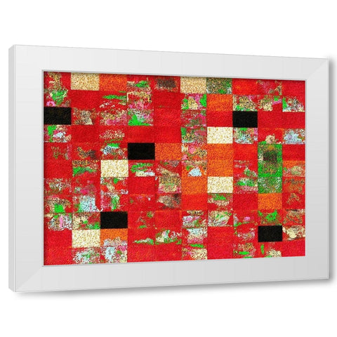 China Red White Modern Wood Framed Art Print by Fahar