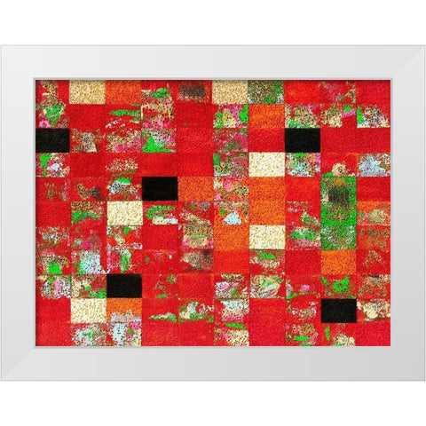 China Red White Modern Wood Framed Art Print by Fahar
