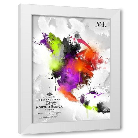 Abstract America-No. 1 White Modern Wood Framed Art Print by Mikael D. Design