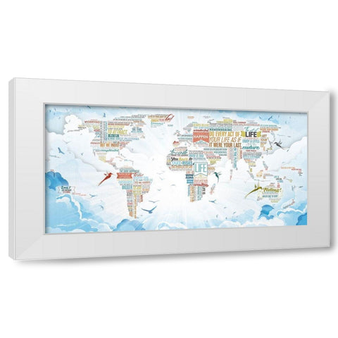World of Life-In Heaven White Modern Wood Framed Art Print by Mikael D. Design