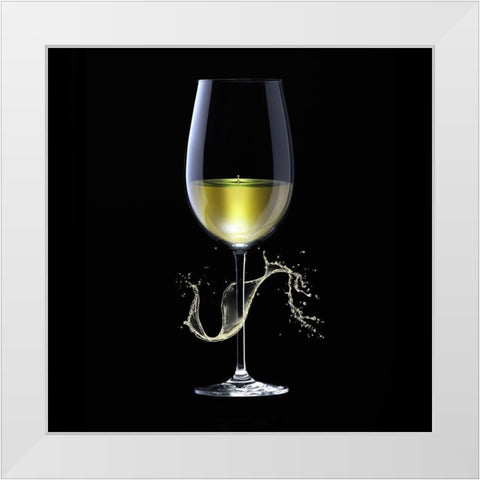 GrapeSplash one White Modern Wood Framed Art Print by Hillert, Peter