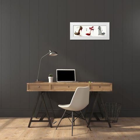 Triple Passion White Modern Wood Framed Art Print by Panasenko, Inna