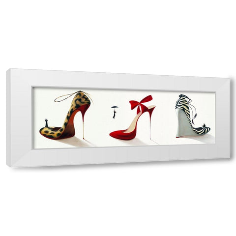 Triple Passion White Modern Wood Framed Art Print by Panasenko, Inna