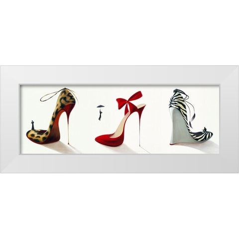 Triple Passion White Modern Wood Framed Art Print by Panasenko, Inna