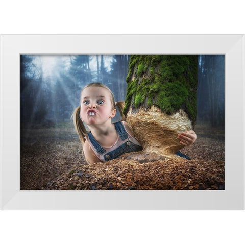 Just a little Beaver White Modern Wood Framed Art Print by John Wilhelm is a Photoholic