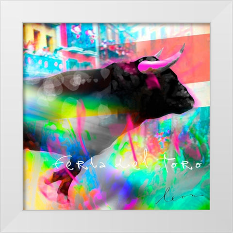 Feria del Toro White Modern Wood Framed Art Print by Bosboom, Leon