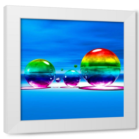 Rainbowl III White Modern Wood Framed Art Print by Hillert, Peter