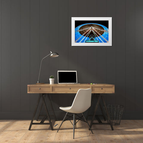 La grande roue White Modern Wood Framed Art Print by Bertrande, Arnaud