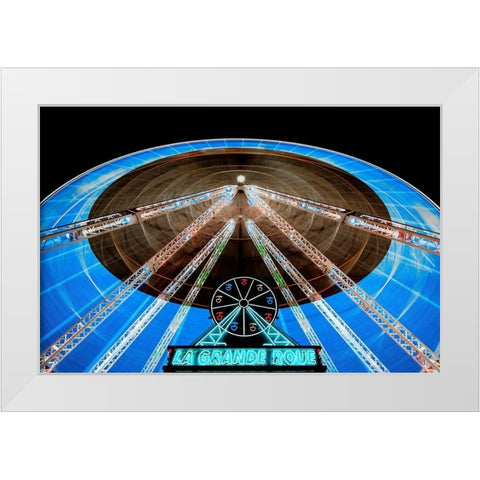 La grande roue White Modern Wood Framed Art Print by Bertrande, Arnaud