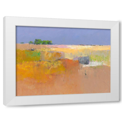 Meadow in Color White Modern Wood Framed Art Print by Groenhart, Jan