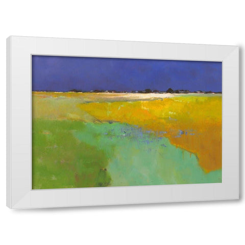 Colourful Land White Modern Wood Framed Art Print by Groenhart, Jan