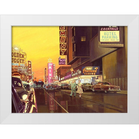 Fremont Hotel White Modern Wood Framed Art Print by van Sprengel, Didier