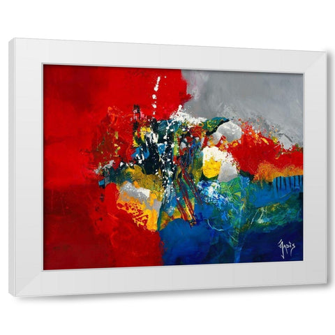Instant de bonheur White Modern Wood Framed Art Print by Jadis