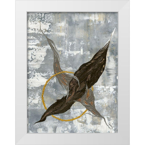 Equilibre White Modern Wood Framed Art Print by Caro-H