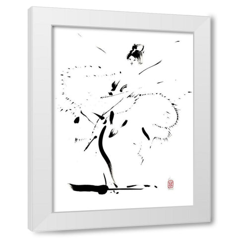Comme une fleur-legere White Modern Wood Framed Art Print by Hanniet, Marc