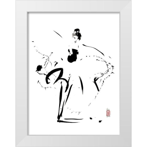 Affirmee sur ses pointes White Modern Wood Framed Art Print by Hanniet, Marc