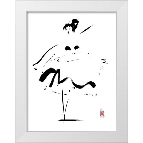 Toupie legere White Modern Wood Framed Art Print by Hanniet, Marc