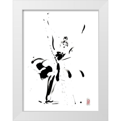 Le salut de la belle White Modern Wood Framed Art Print by Hanniet, Marc