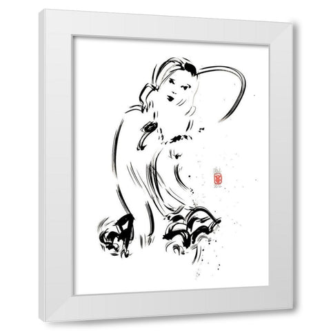 Sa nuisette comme un pays sage White Modern Wood Framed Art Print by Hanniet, Marc