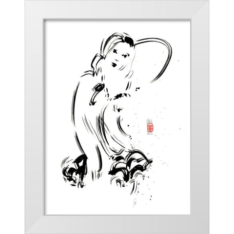 Sa nuisette comme un pays sage White Modern Wood Framed Art Print by Hanniet, Marc