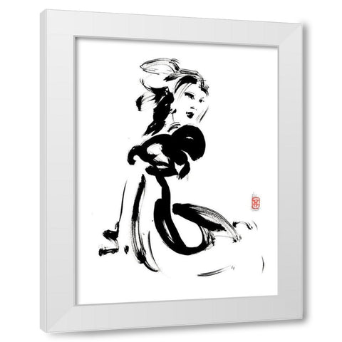Lassurance du charme White Modern Wood Framed Art Print by Hanniet, Marc