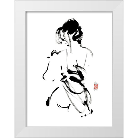 Coquine White Modern Wood Framed Art Print by Hanniet, Marc