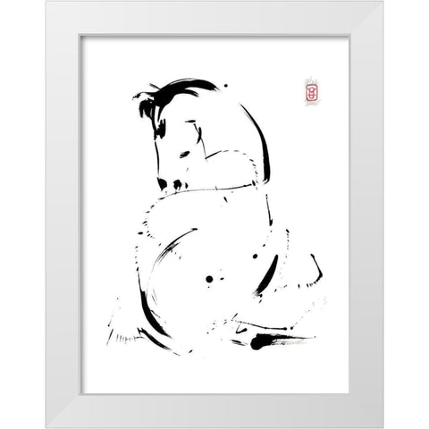 Le reveil White Modern Wood Framed Art Print by Hanniet, Marc