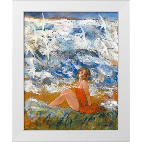 Lorchestration du desir en petites voiles White Modern Wood Framed Art Print by Hanniet, Marc