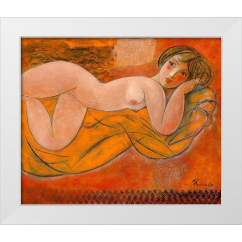 Ainsi soit-elle White Modern Wood Framed Art Print by Hanniet, Marc