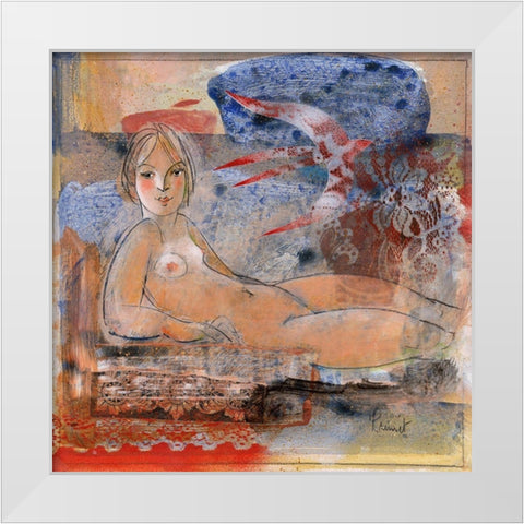 Leclosion dun reve White Modern Wood Framed Art Print by Hanniet, Marc