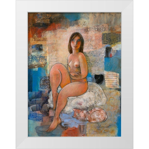 La liberte crue White Modern Wood Framed Art Print by Hanniet, Marc