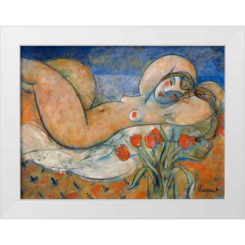 Lempreinte dune seconde White Modern Wood Framed Art Print by Hanniet, Marc