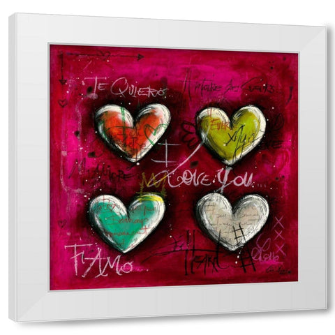 Je taime II White Modern Wood Framed Art Print by Mougin, Carine