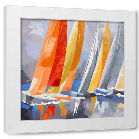 Tavonata White Modern Wood Framed Art Print by Mauviel, Laurence