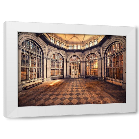 Carousel White Modern Wood Framed Art Print by Haker, Matthias