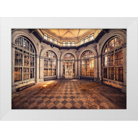 Carousel White Modern Wood Framed Art Print by Haker, Matthias