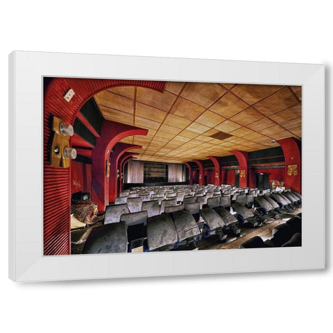 Movie Night White Modern Wood Framed Art Print by Haker, Matthias