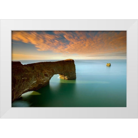 Dyrholaey White Modern Wood Framed Art Print by Bertrande, Arnaud