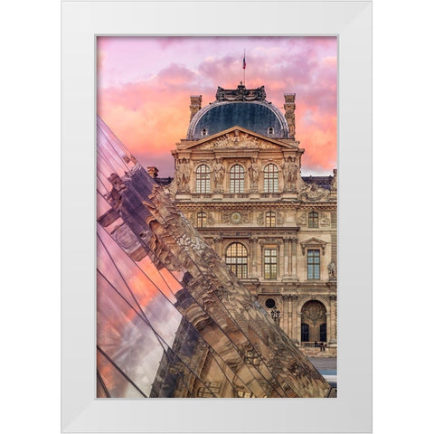 Le Louvre White Modern Wood Framed Art Print by Bertrande, Arnaud