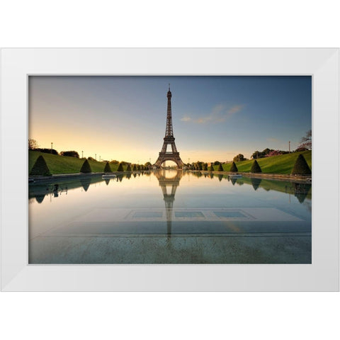 Le Miroir de la Dame de Fer White Modern Wood Framed Art Print by Bertrande, Arnaud