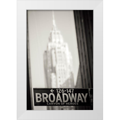 Broadway White Modern Wood Framed Art Print by Bertrande, Arnaud