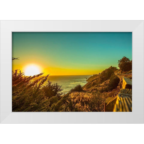 Sunset Rim White Modern Wood Framed Art Print by Lichtenwalter, Tom