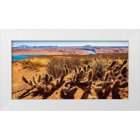 Wildwest Cactus White Modern Wood Framed Art Print by Lichtenwalter, Tom
