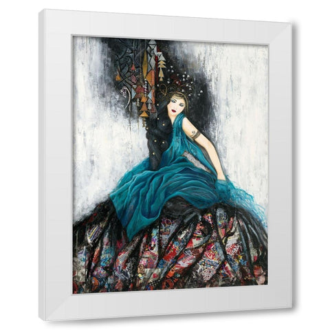 Le voile bleu White Modern Wood Framed Art Print by Maugeri, Valerie