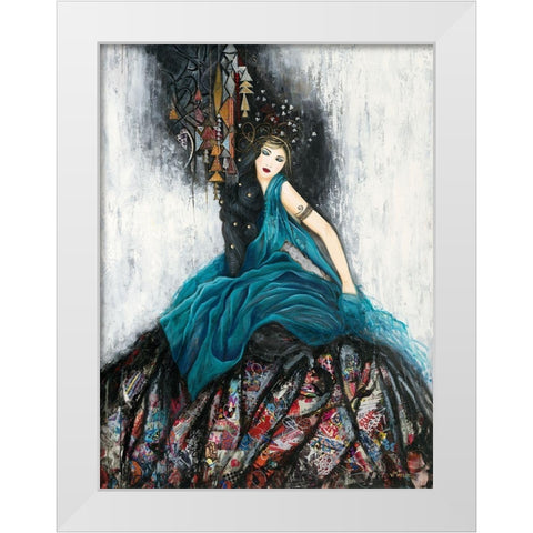 Le voile bleu White Modern Wood Framed Art Print by Maugeri, Valerie