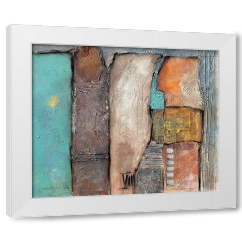Leicht grun - blau White Modern Wood Framed Art Print by Alba, Andreas