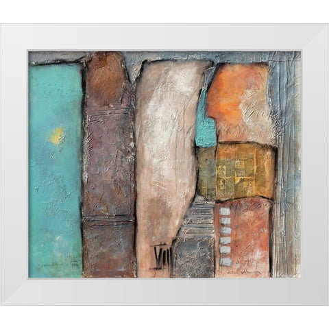 Leicht grun - blau White Modern Wood Framed Art Print by Alba, Andreas